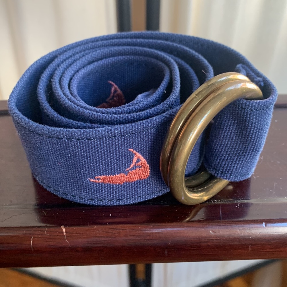 Canvas Lobster Belt with Metal Buckle, by Eliza B, Leather Man, Essex CT, Size S